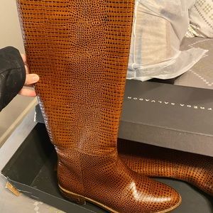 Freda Salvador Peak Brown Leather Knee-High Boots